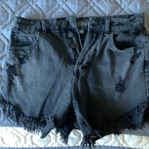Black denim shorts size 4